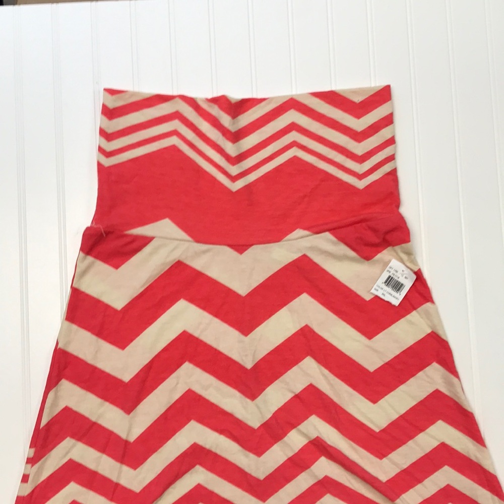 Coral and white maxi dress